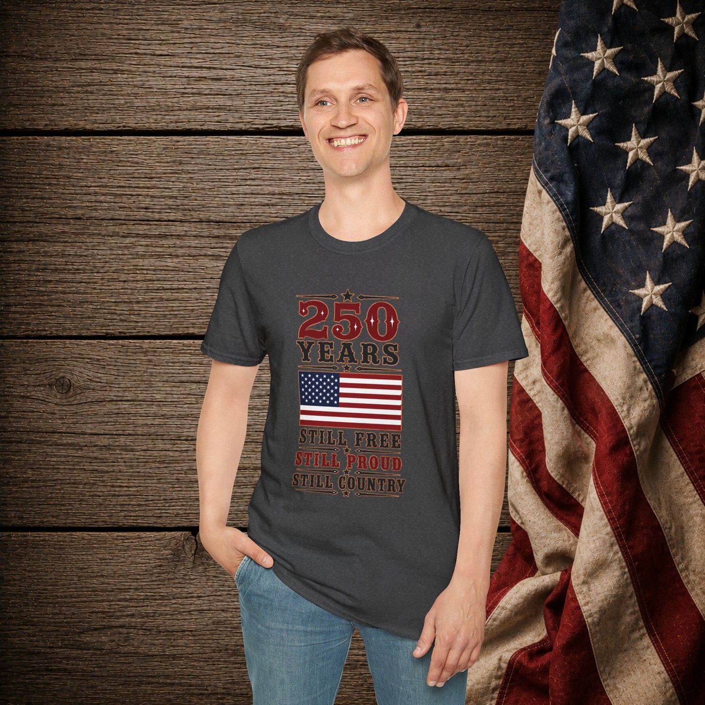 250 Years Free  Adult Size T-Shirt