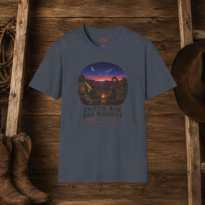 Fresh Air And Whiskey  Adult T-Shirt