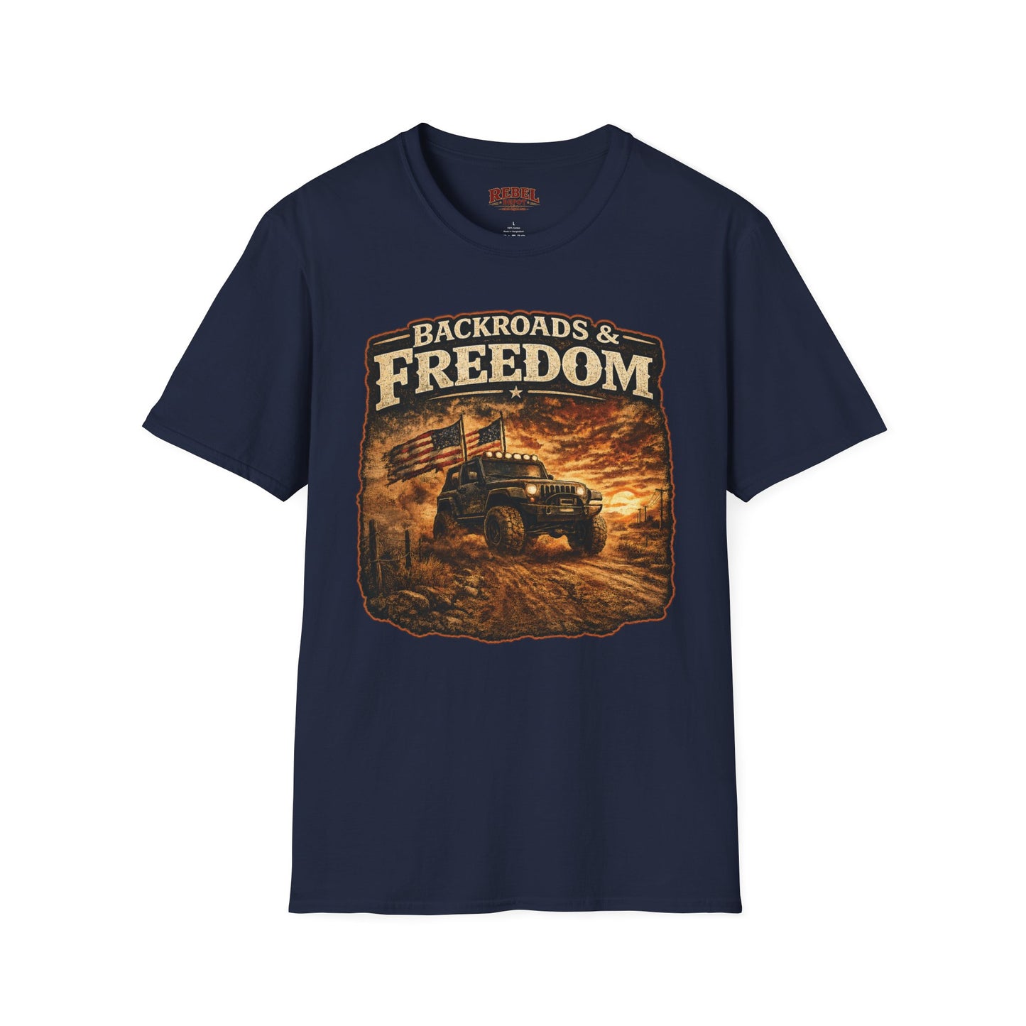 Backroads & Freedom  Adult Size T-Shirt