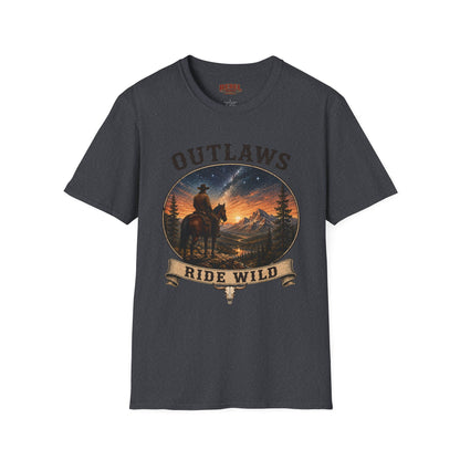 Outlaws Ride Wild   Adult Size T-Shirt