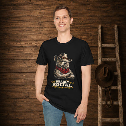 Bearly Social Cowboy T-Shirt