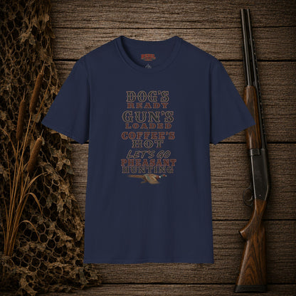 Dog Gun Pheasant  Adult Size T-Shirt