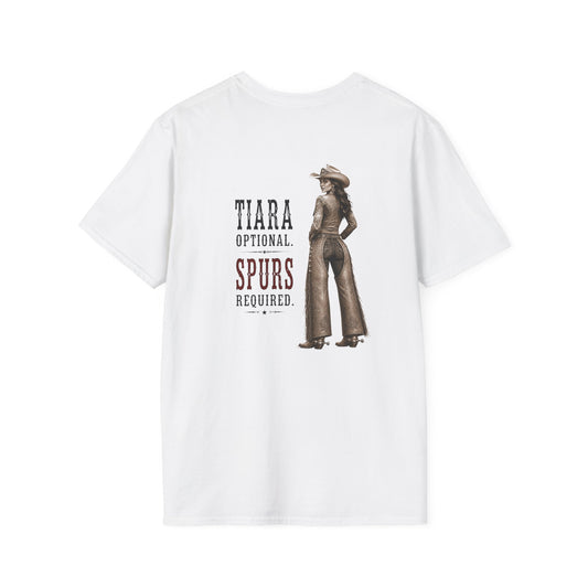 Tiara and Spurs Cowgirl (Back) T-Shirt