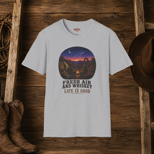 Fresh Air And Whiskey  Adult T-Shirt
