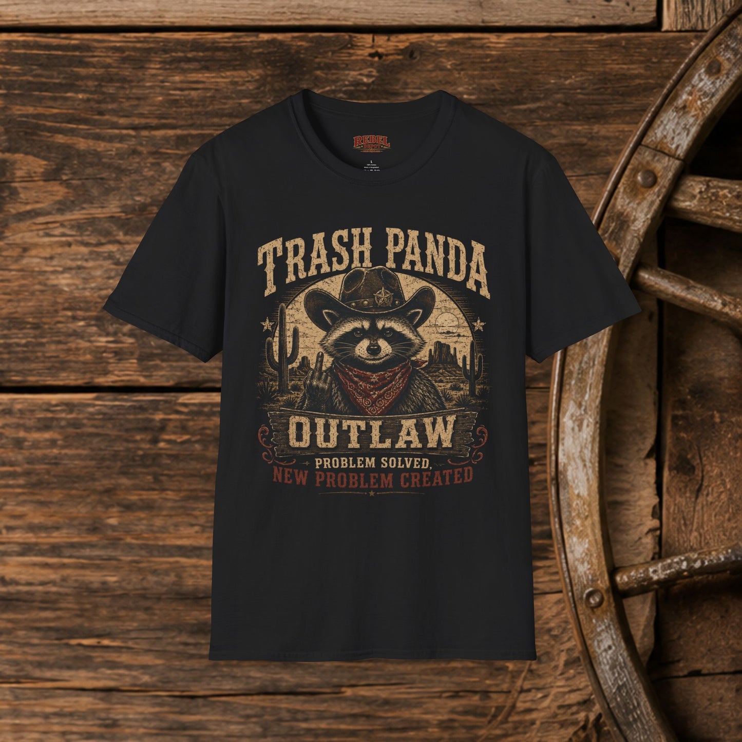 Trash Panda Outlaw (Offensive) Cowboy  Adult T-Shirt