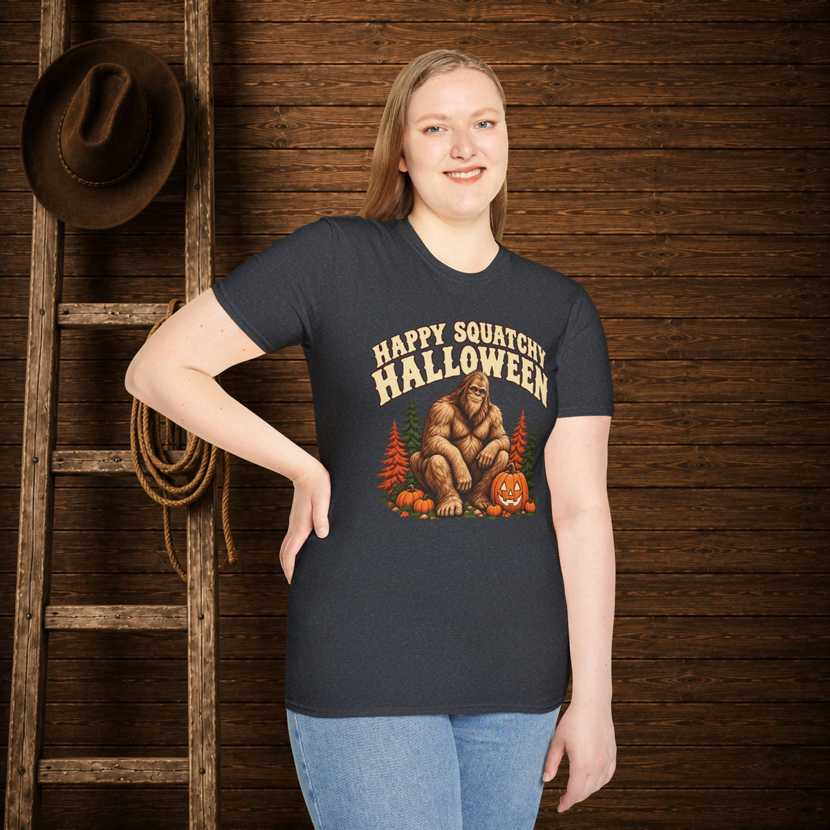 Squatchy Halloween   Adult Size T-Shirt