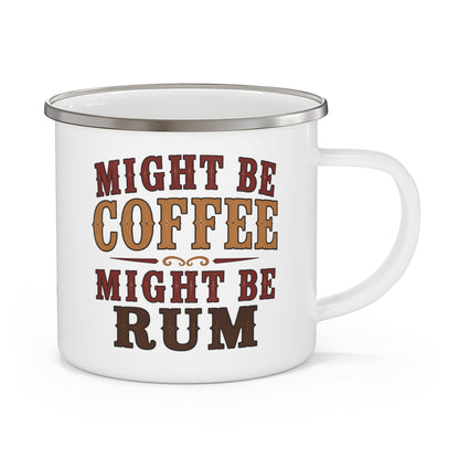 Coffee or Rum  Enamel Camping Mug