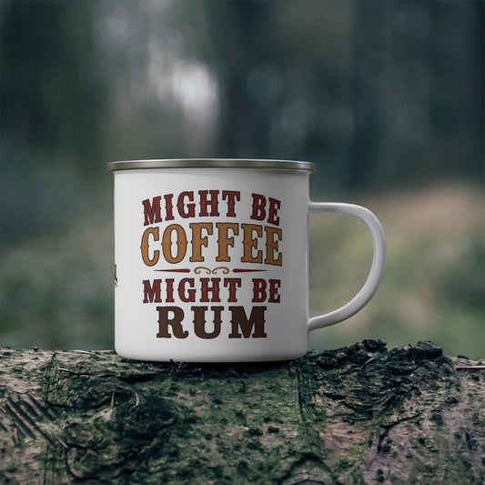 Coffee or Rum  Enamel Camping Mug