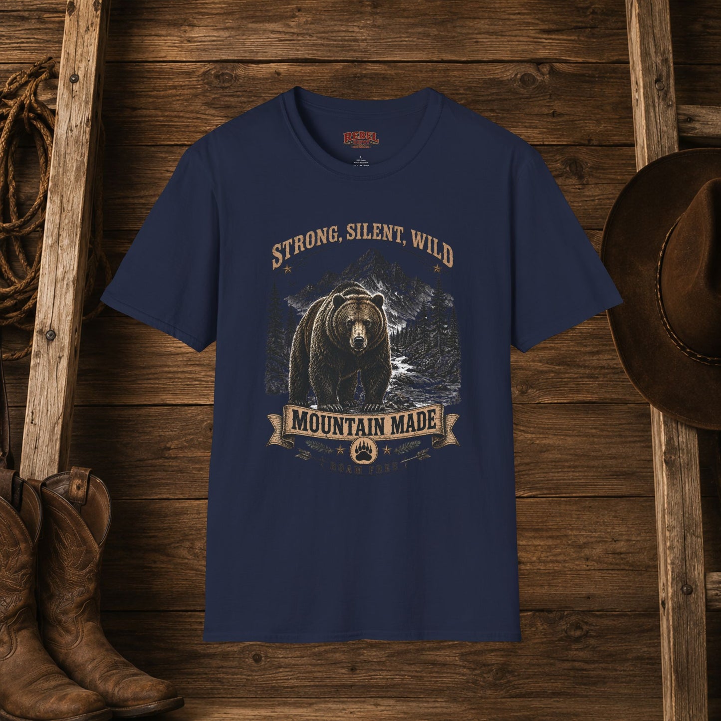 Strong Silent Wild Bear  Adult Size T-Shirt