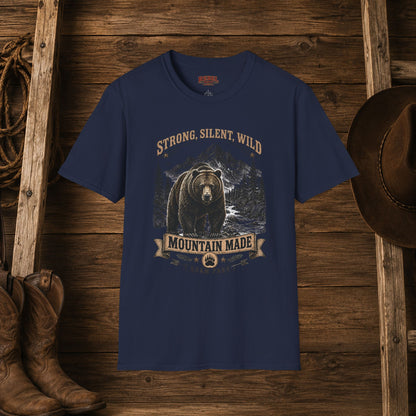Strong Silent Wild Bear  Adult Size T-Shirt