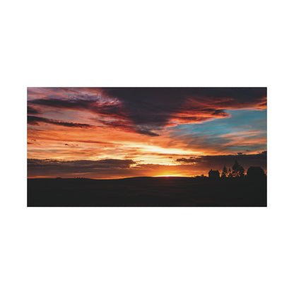 Country Homestead Sunset  Matte Canvas Art