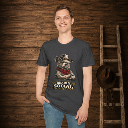 Bearly Social Cowboy T-Shirt