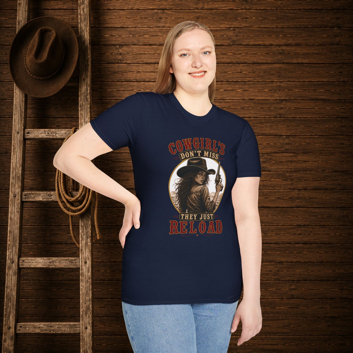 Cowgirls Reload  Adult T-Shirt