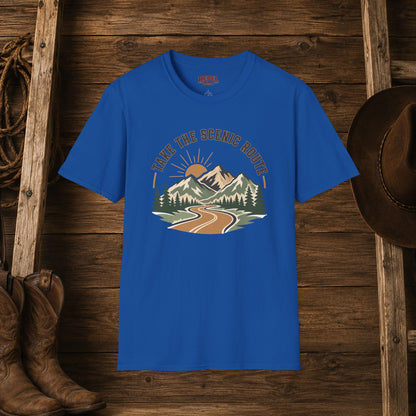 Take The Scenic Route  Adult Size T-Shirt