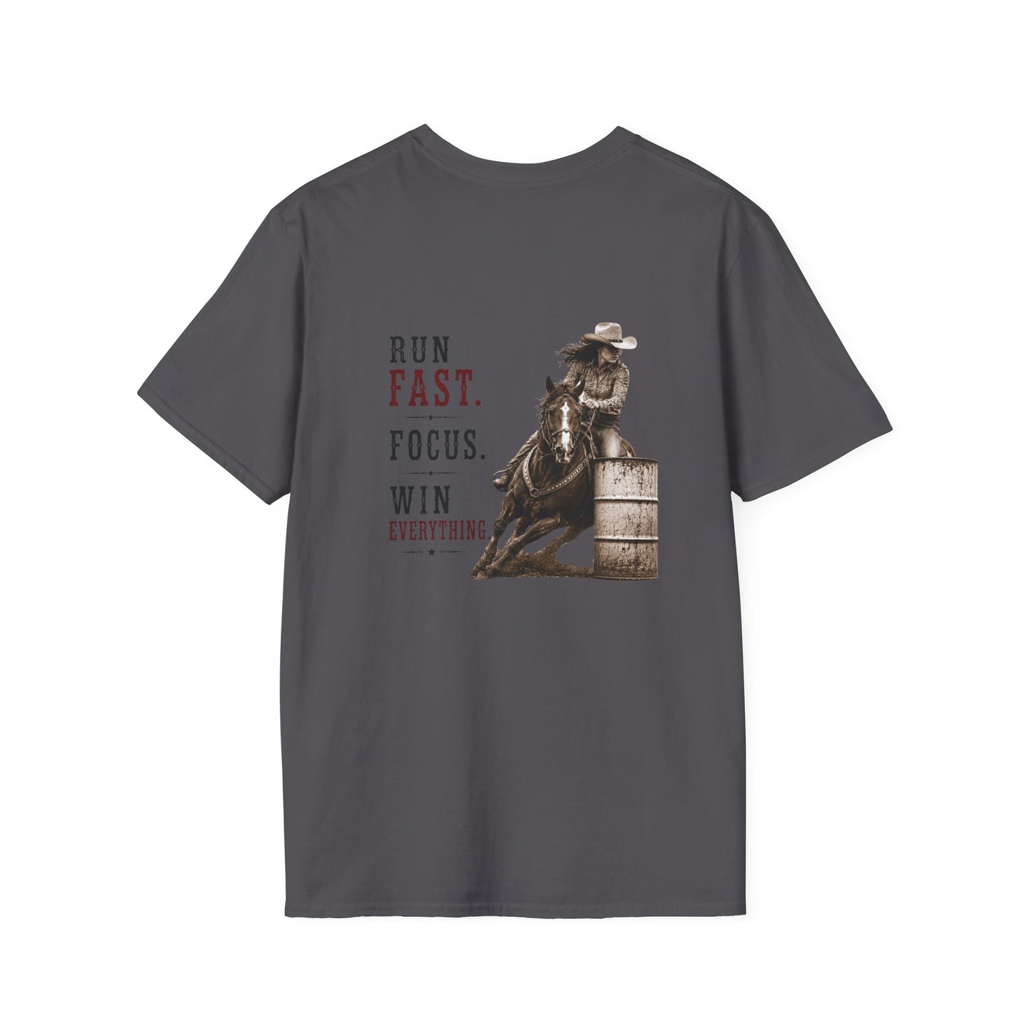 Run Focus Win Cowgirl  (Back) T-Shirt