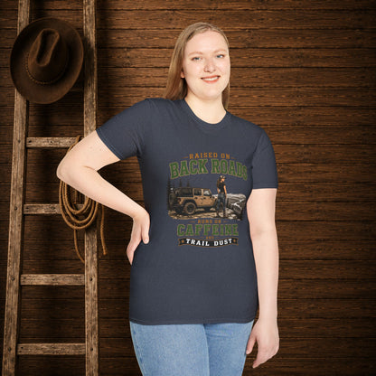 Backroads Caffeine Dust   Adult Size T-Shirt