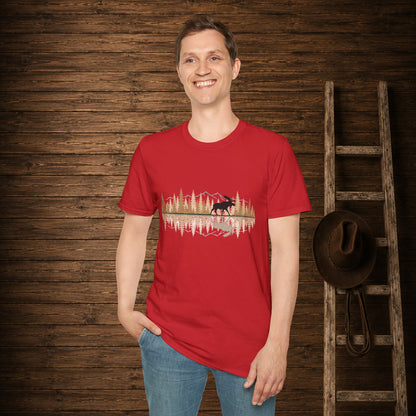 Moose Reflection   Adult Size T-Shirt