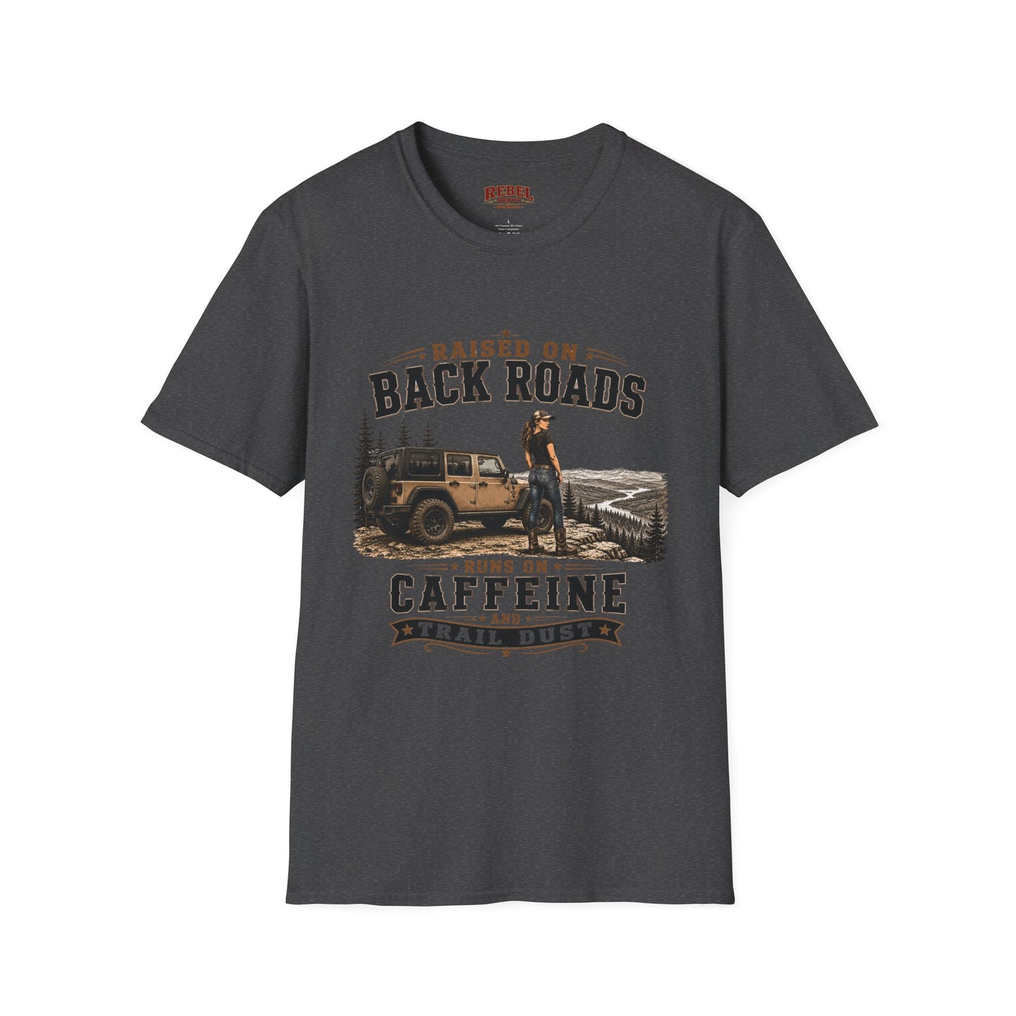 Backroads Caffeine Dust   Adult Size T-Shirt