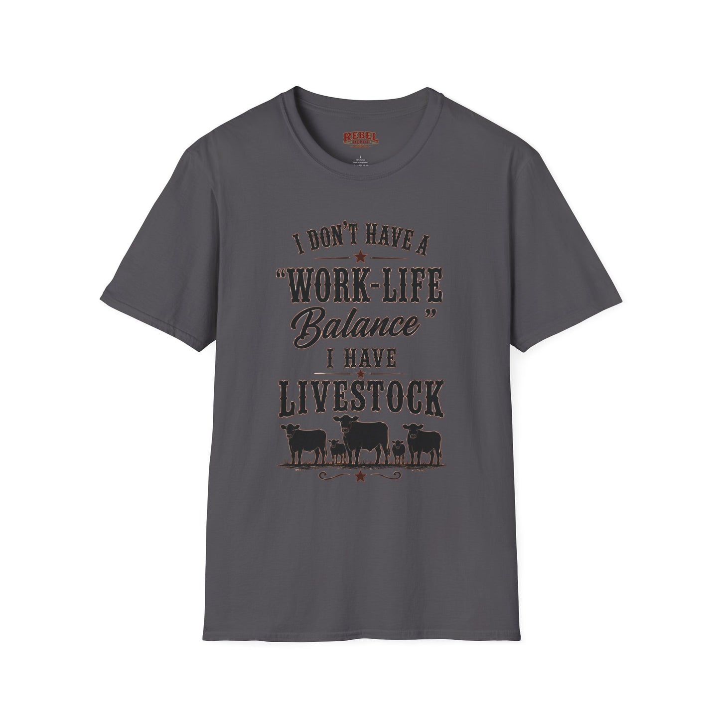 Livestock Work Life Balance   Adult Size T-Shirt