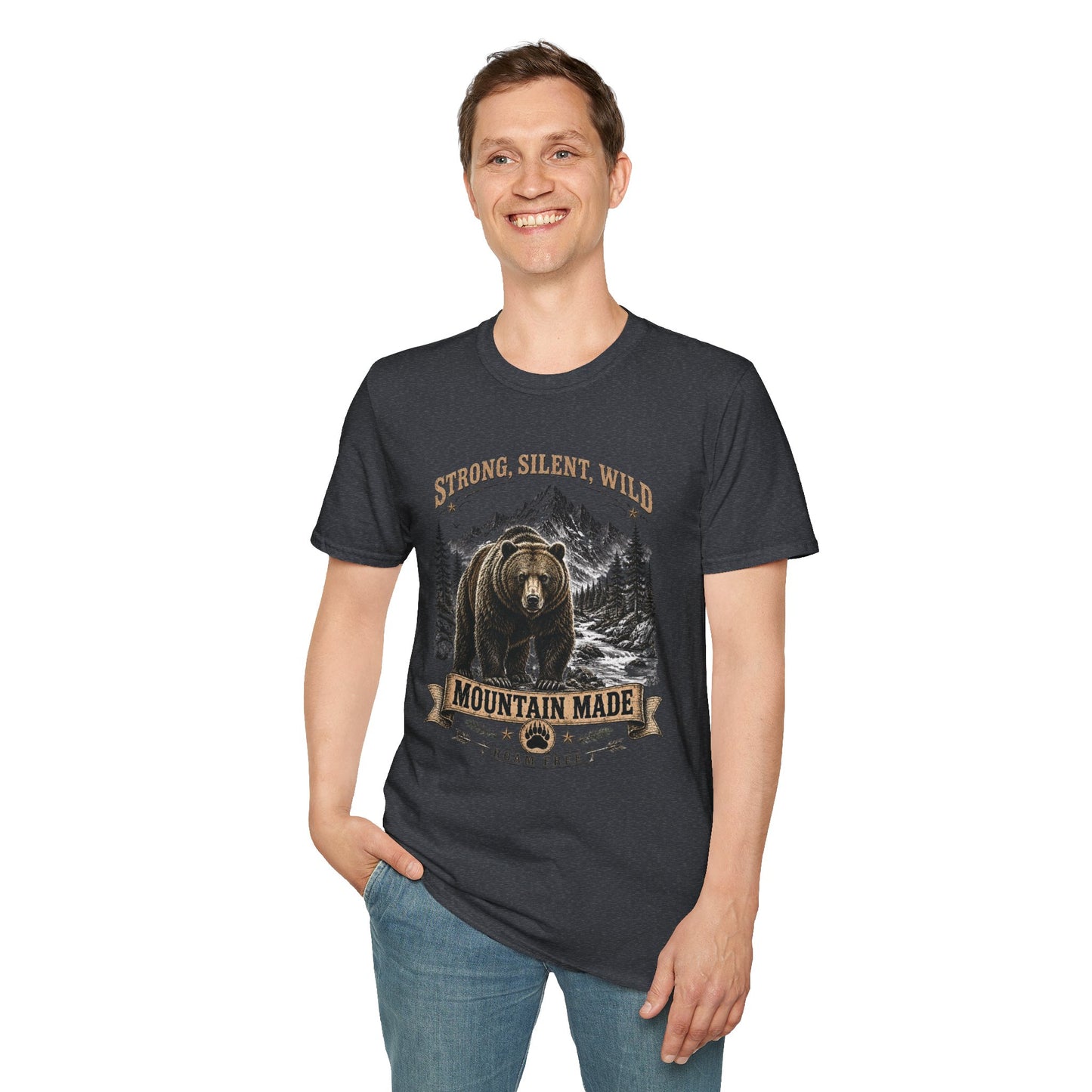 Strong Silent Wild Bear  Adult Size T-Shirt