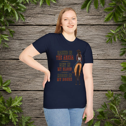 Raised Dirt Rodeo Cowgirl (Front)  Adult T-Shirt