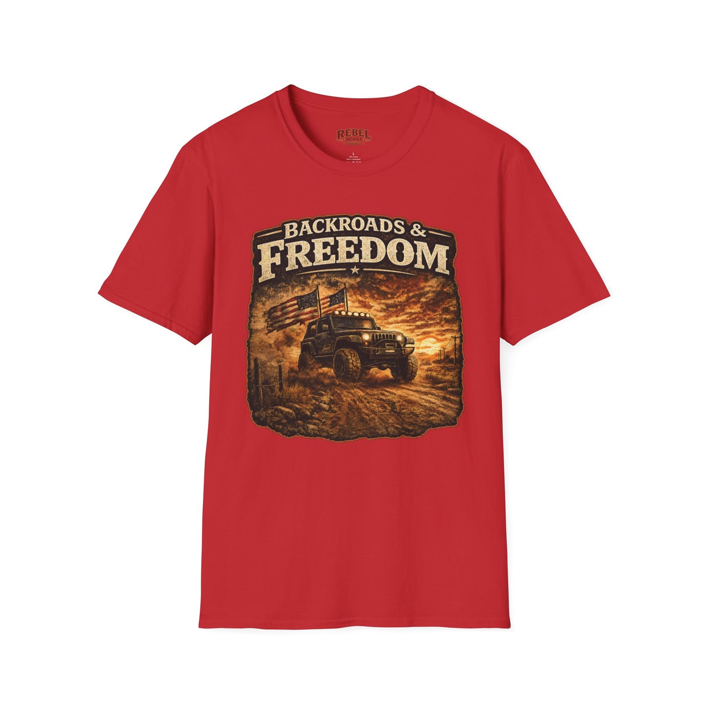 Backroads & Freedom  Adult Size T-Shirt