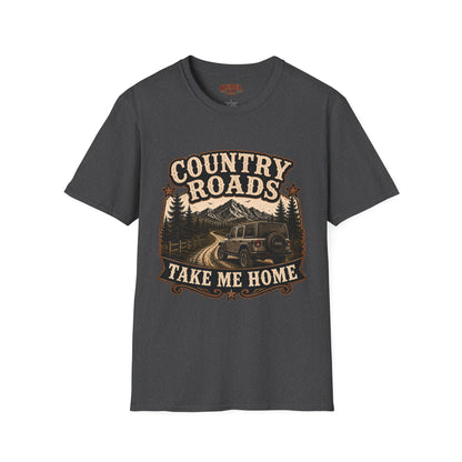 Country Roads Jeep  Adult Size T-Shirt