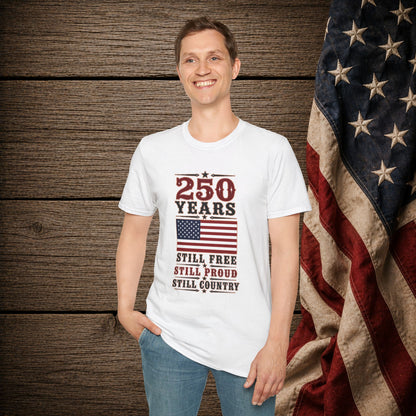 250 Years Free  Adult Size T-Shirt