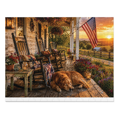 Country Porch  Jigsaw Puzzle with Tin