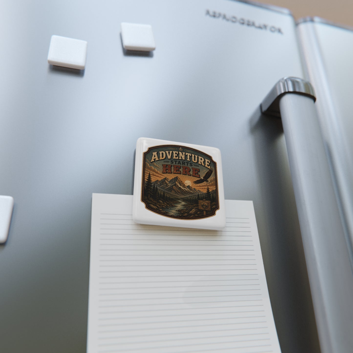 Adventure Here  Porcelain Magnet Square