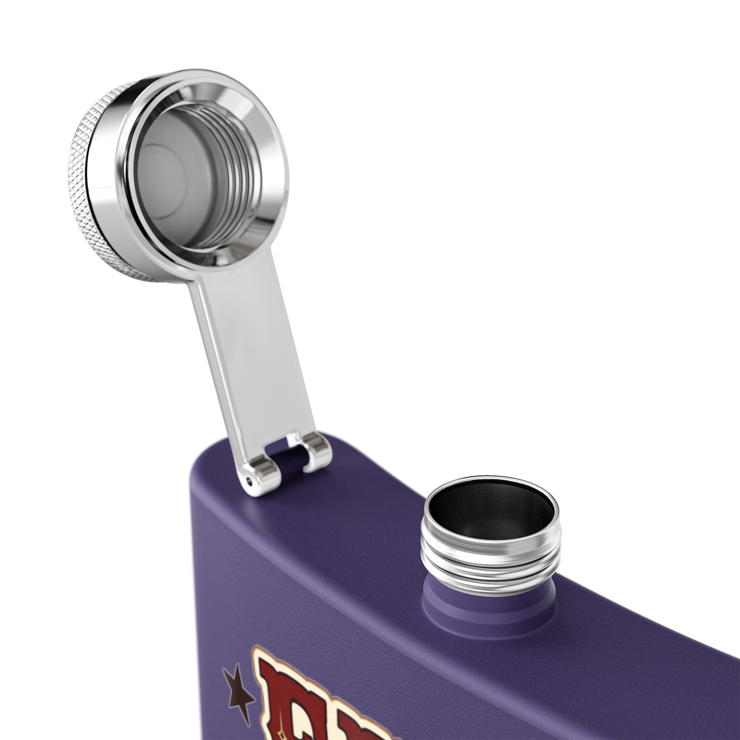 Fire Stars Flask   Stainless Steel Flask, 6oz