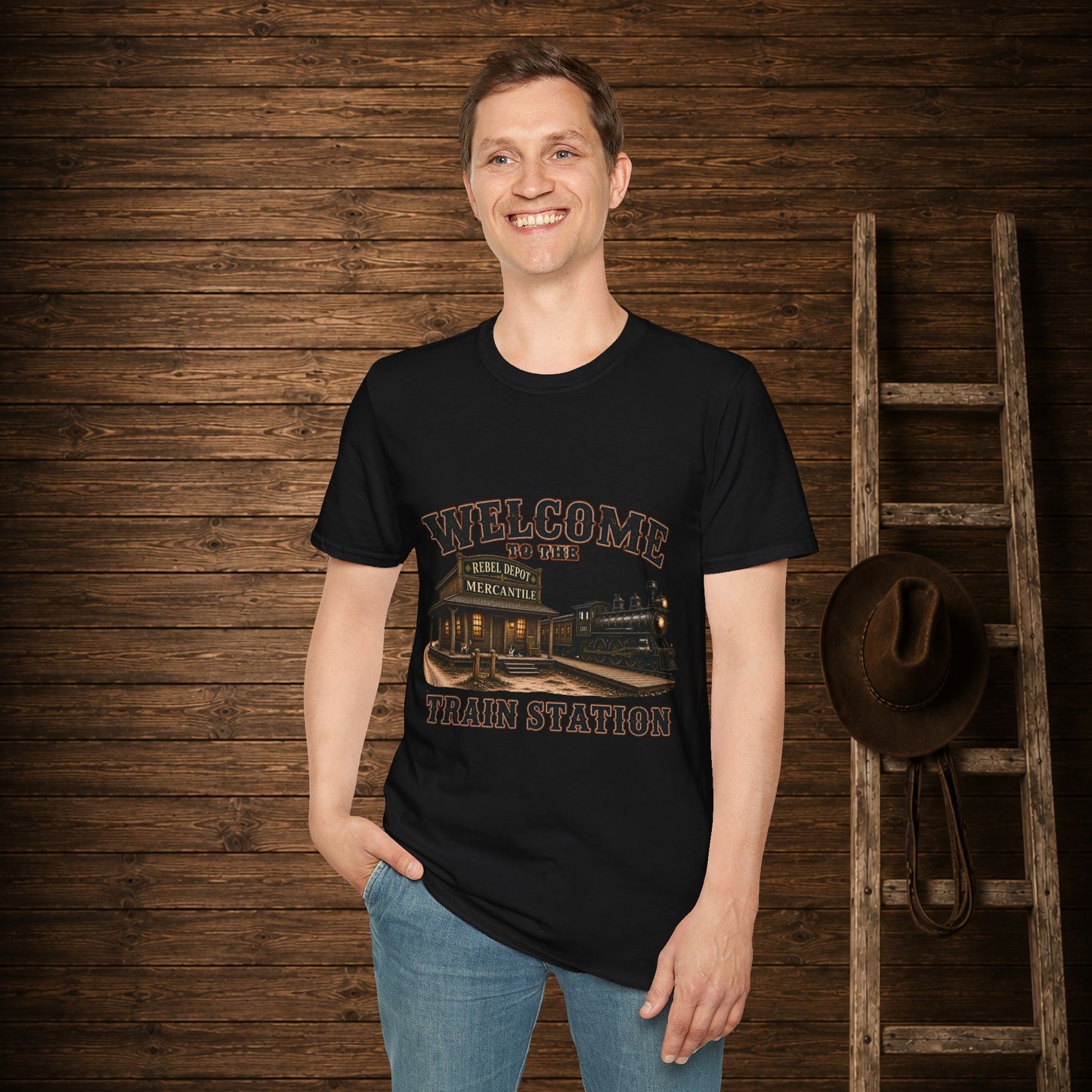 Train Station   Adult T-Shirt