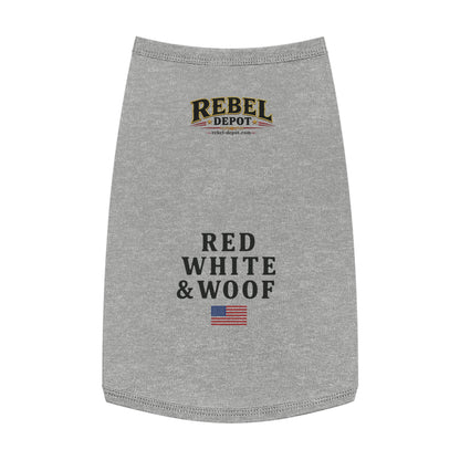 Red White Woof  Pet Tank Top