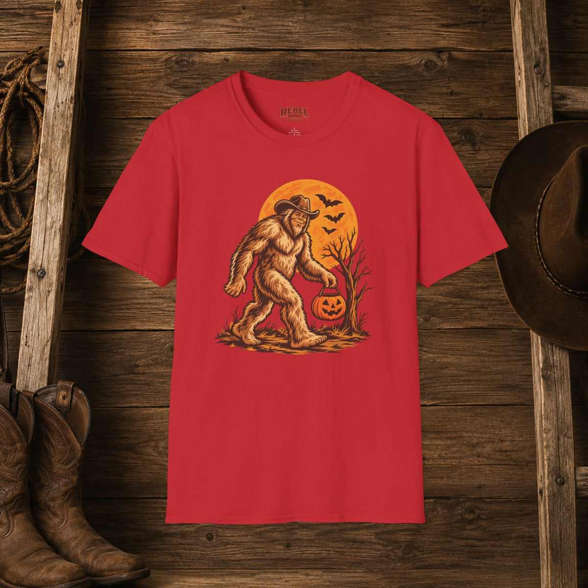 Halloween Squatch   Adult Size T-Shirt
