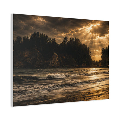 Coastal Cove Sunset  Matte Canvas Art
