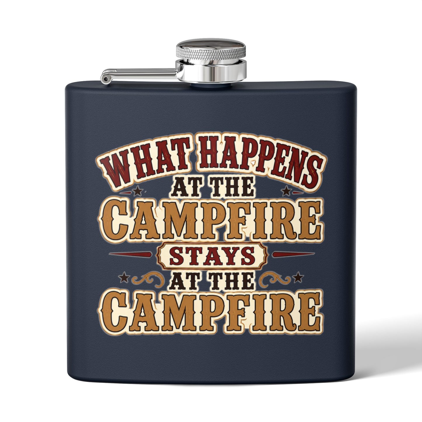 Happens At Campfire  Stainless Steel Flask, 6oz