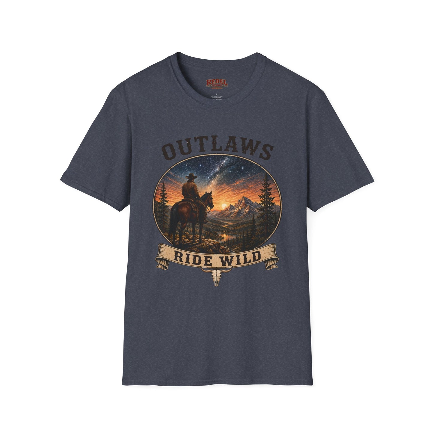 Outlaws Ride Wild   Adult Size T-Shirt