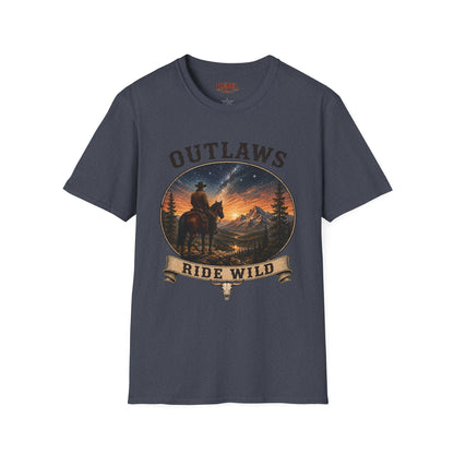 Outlaws Ride Wild   Adult Size T-Shirt
