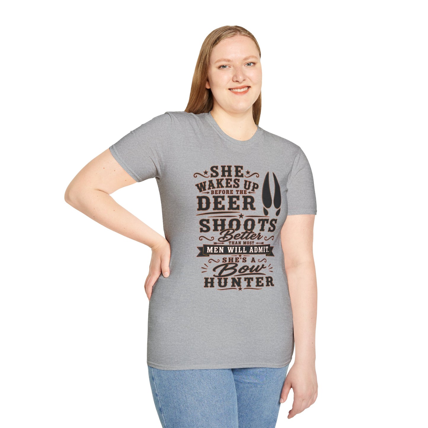 She's A Bow Hunter  Adult Size T-Shirt