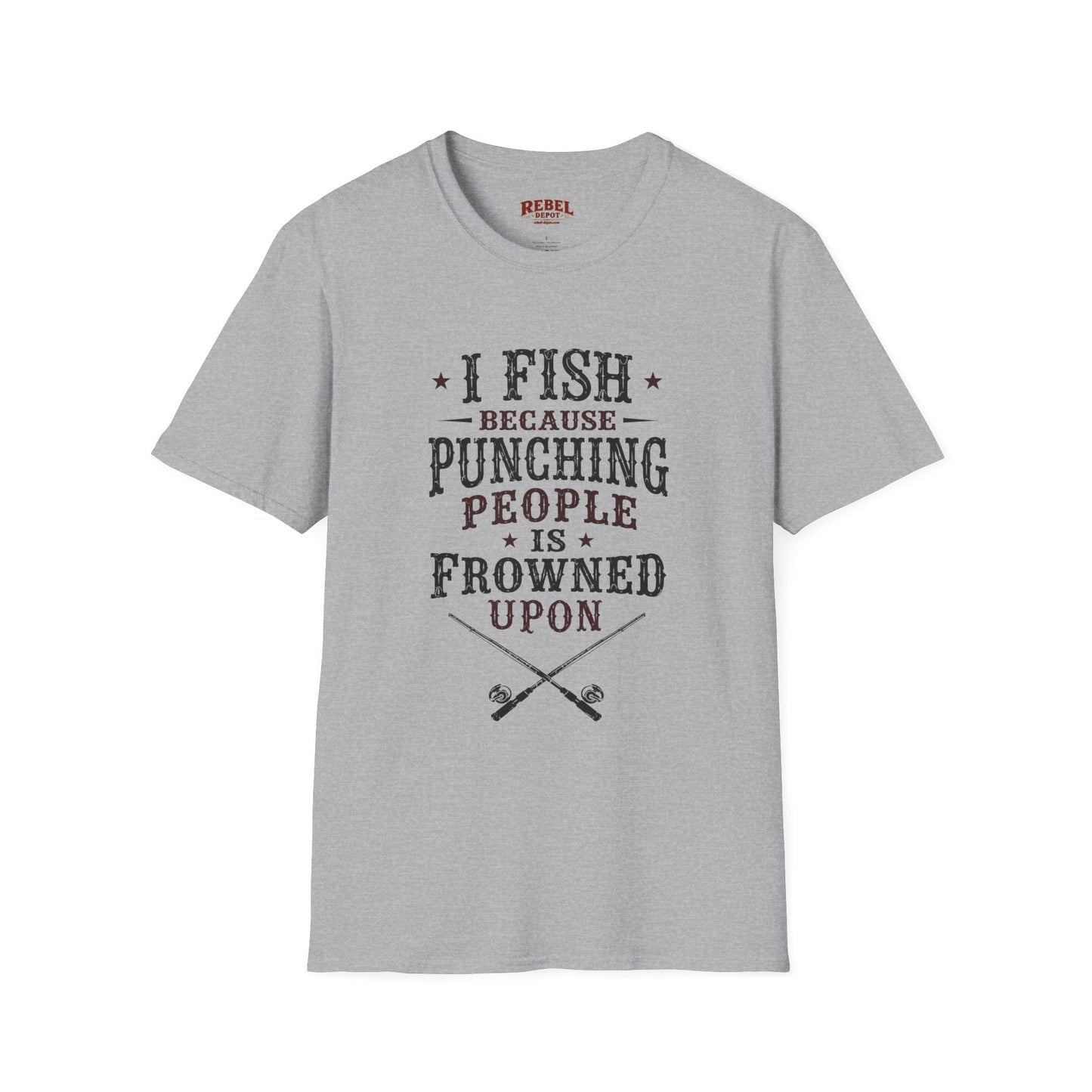 Fish Punching Frowned Upon  Adult Size T-Shirt