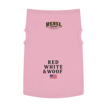 Red White Woof  Pet Tank Top