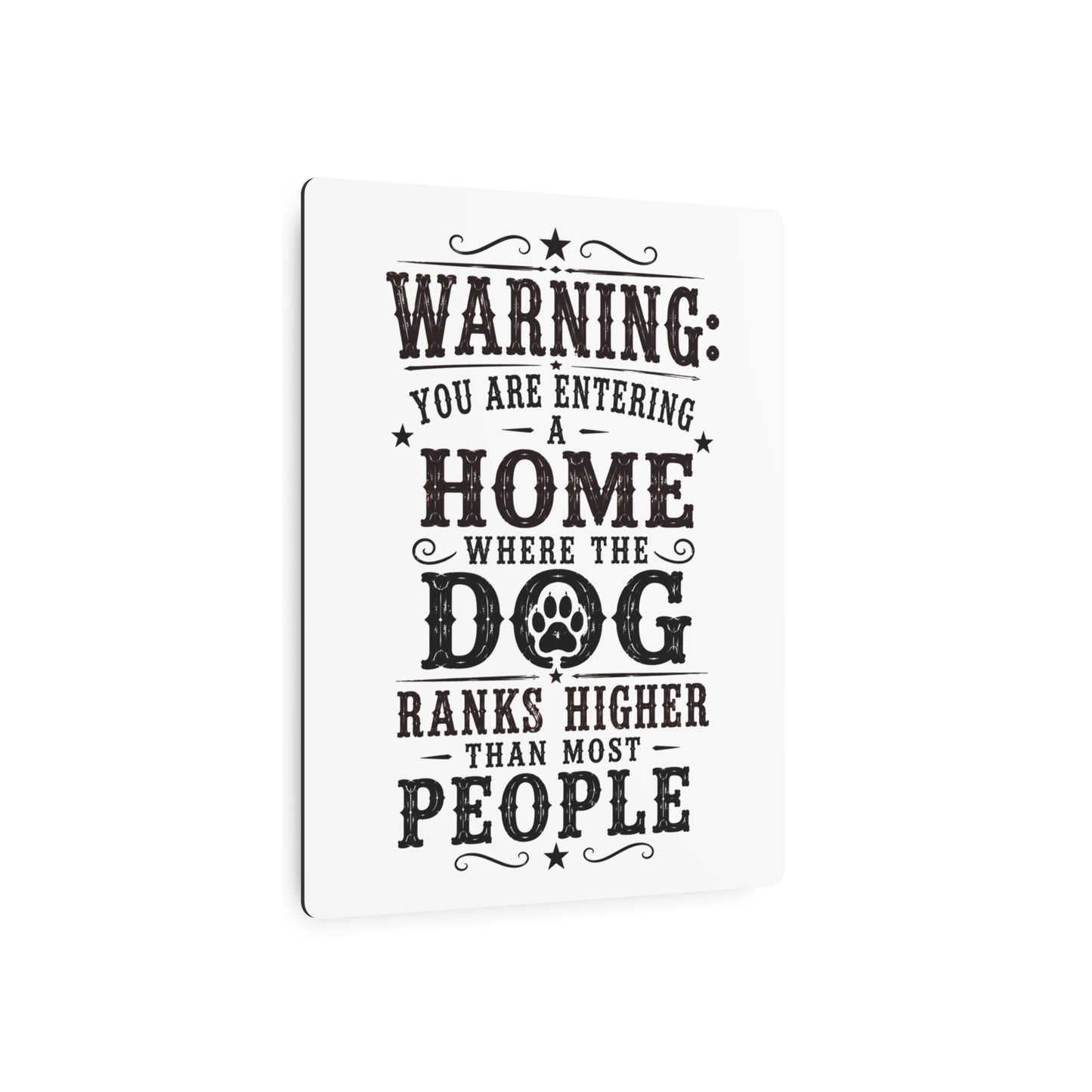 Warning Dog  Metal Art Sign