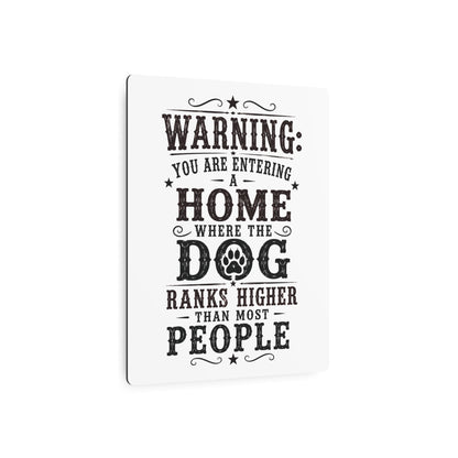 Warning Dog  Metal Art Sign