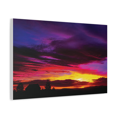Farm Sunset Matte Canvas Art