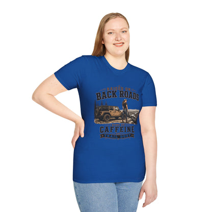 Backroads Caffeine Dust   Adult Size T-Shirt