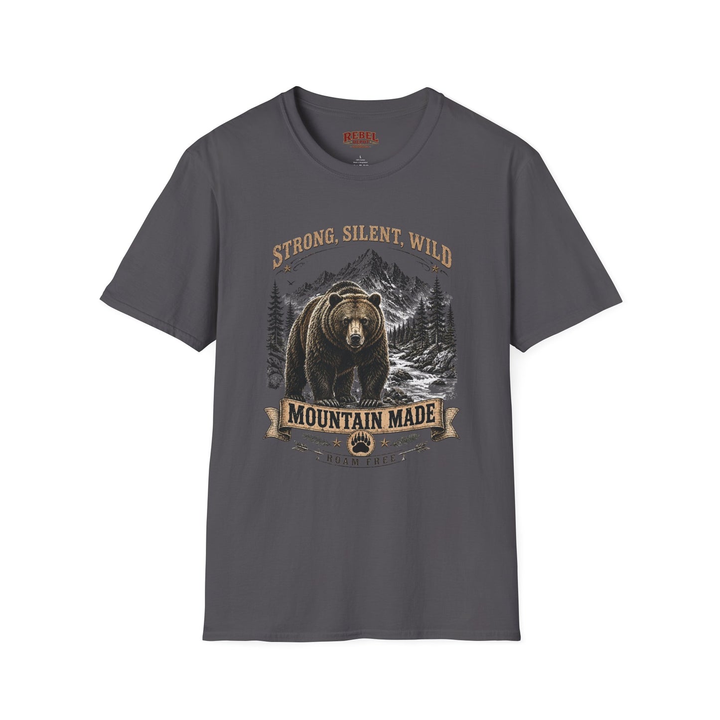 Strong Silent Wild Bear  Adult Size T-Shirt