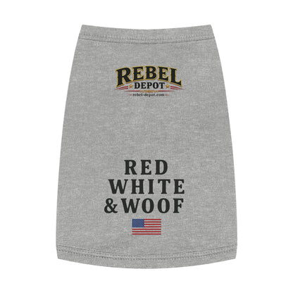 Red White Woof  Pet Tank Top