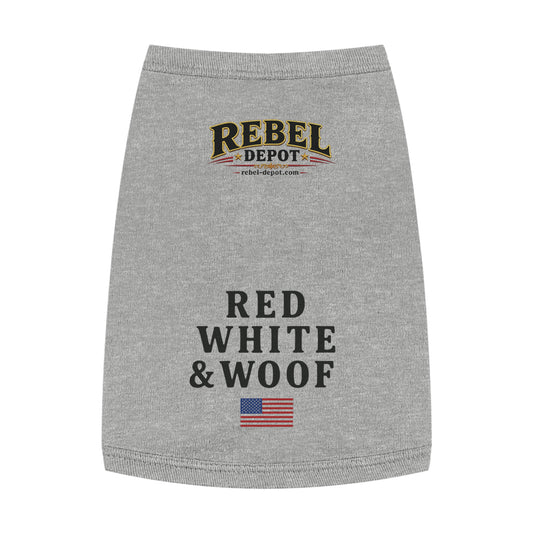 Red White Woof  Pet Tank Top