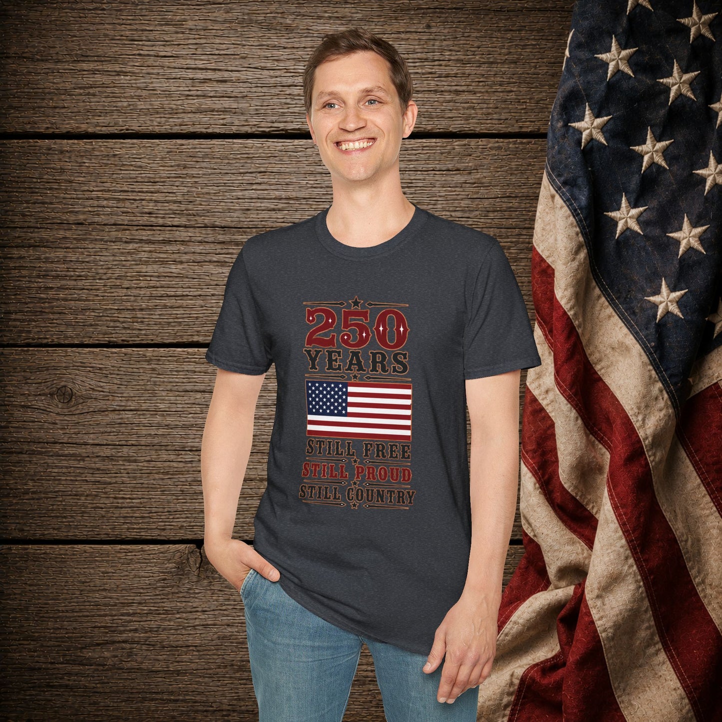 250 Years Free  Adult Size T-Shirt