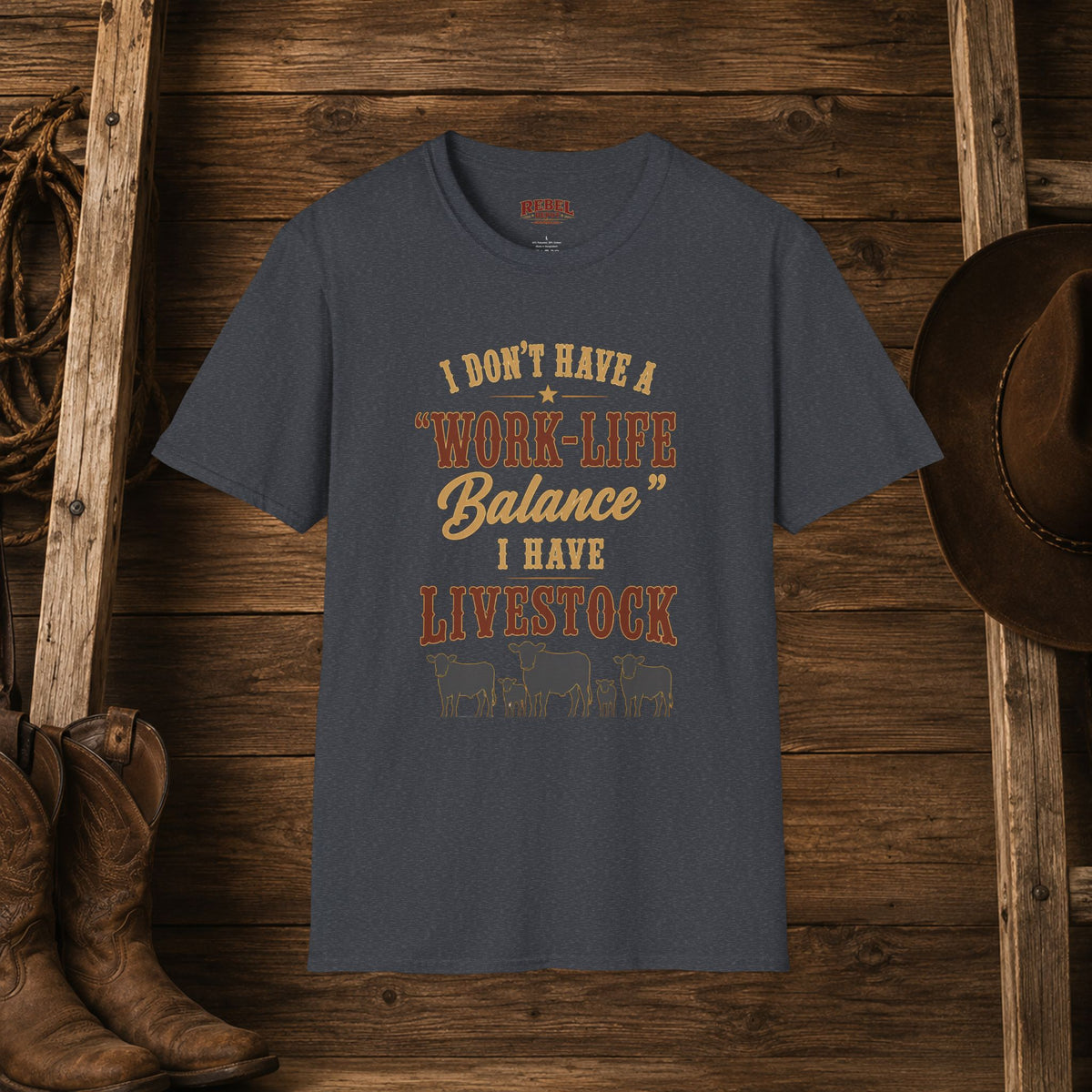 Livestock Work Life Balance   Adult Size T-Shirt